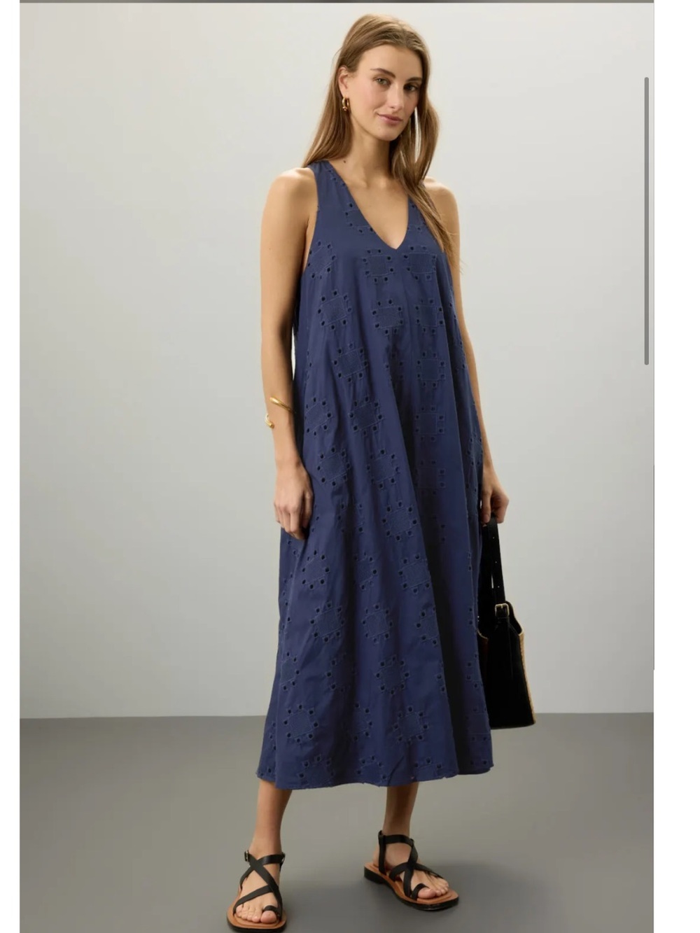 Thakoon Navy Eyelet Shift Dress, Size: M